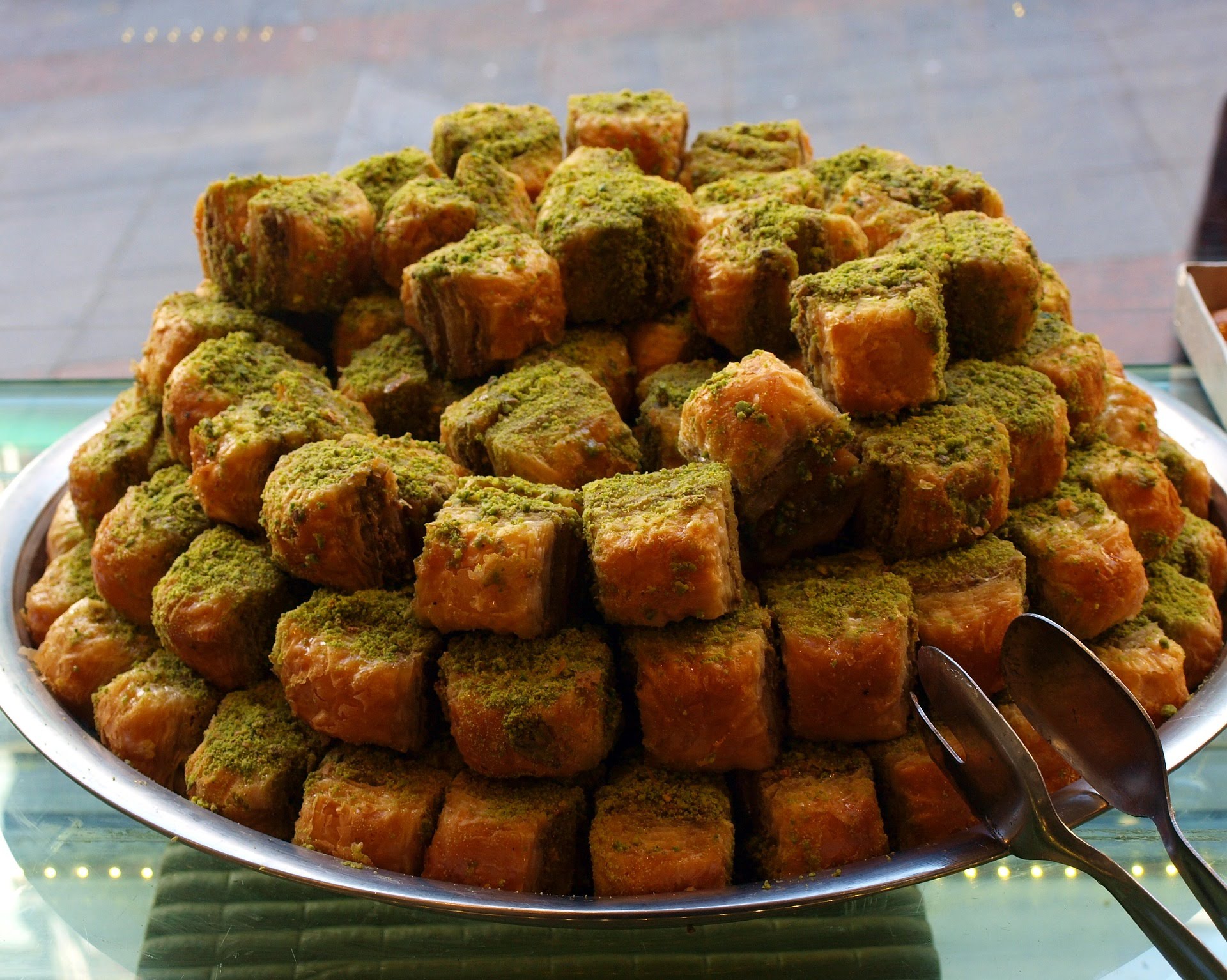 Window Delicious Sweet Turkey Baklava Pistachios
