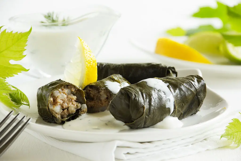 Dolmas (or stuffed grape leaves)