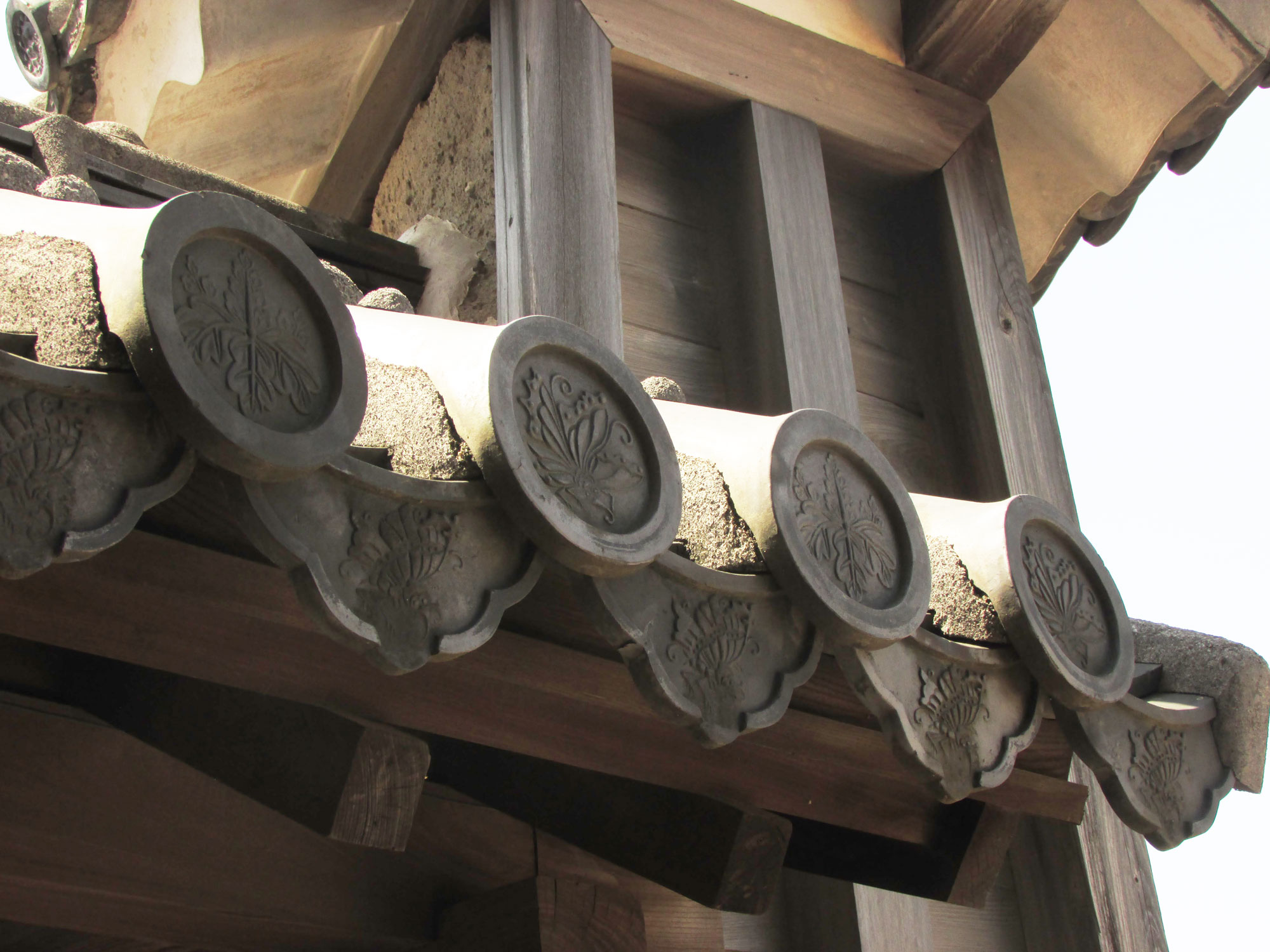 Detail shot of Himeji end-tiles - How to Visit Himeji Castle