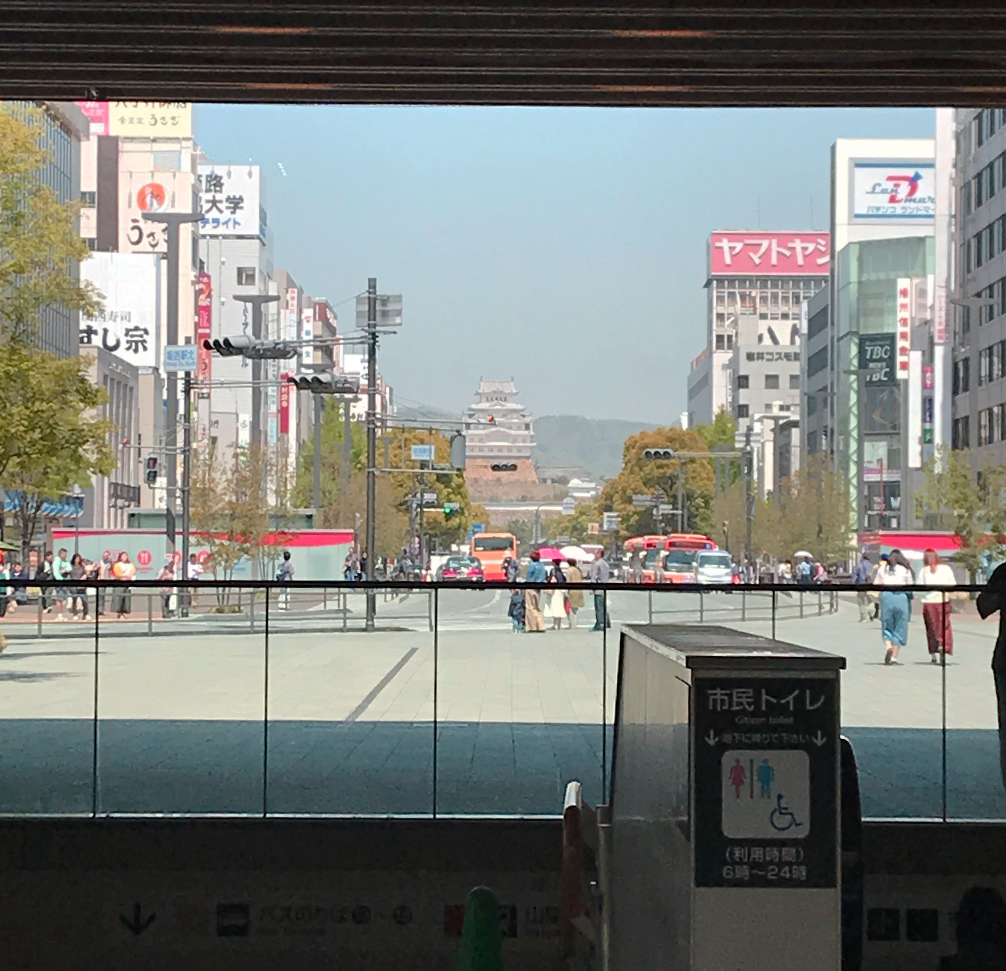View of Himeji Castle from Himeji Station - How to visit Himeji Castle