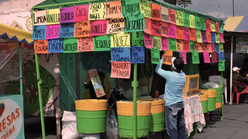 Mexico city ice cream street food stall