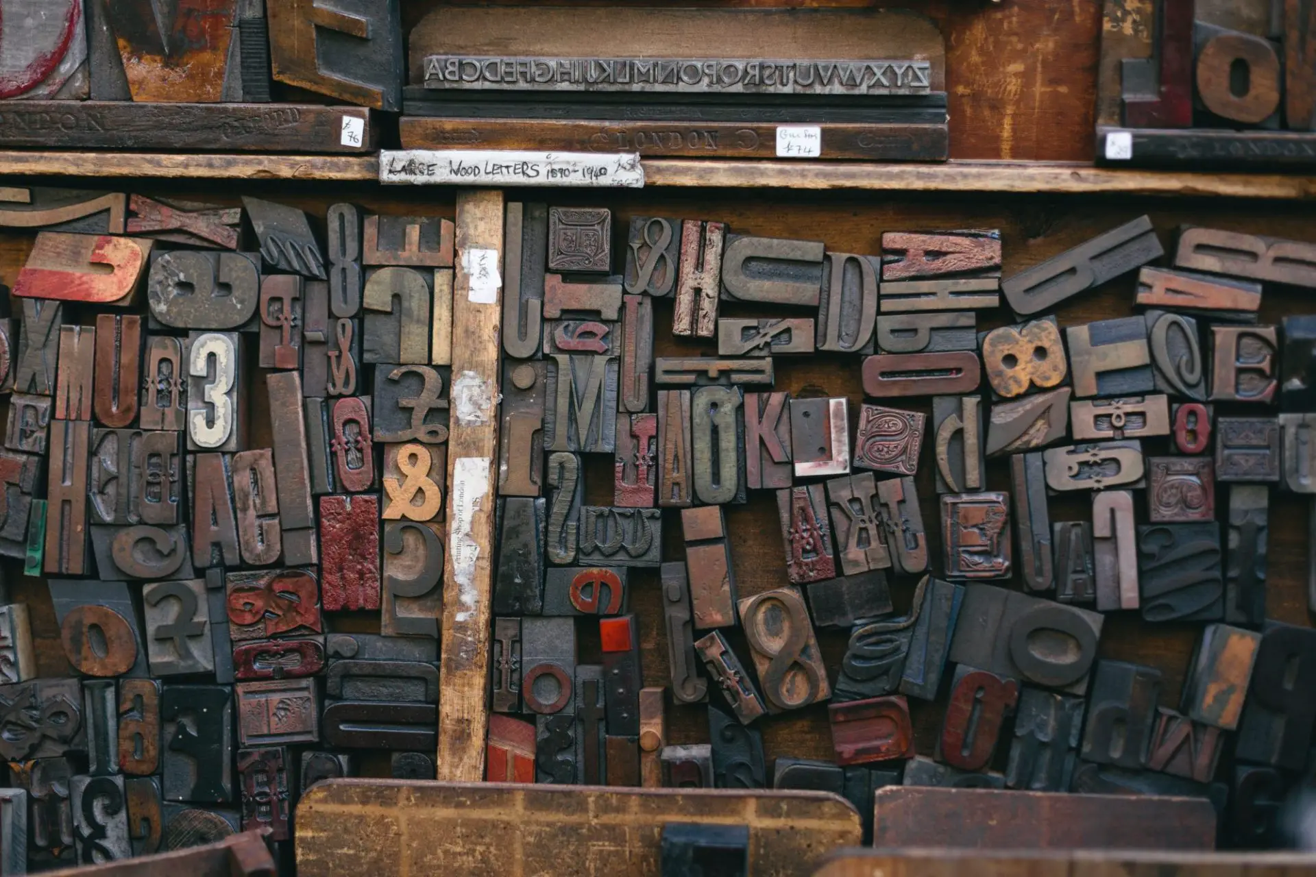 Wood Type Tray at The Old Printing Shop - Portobello Road Market