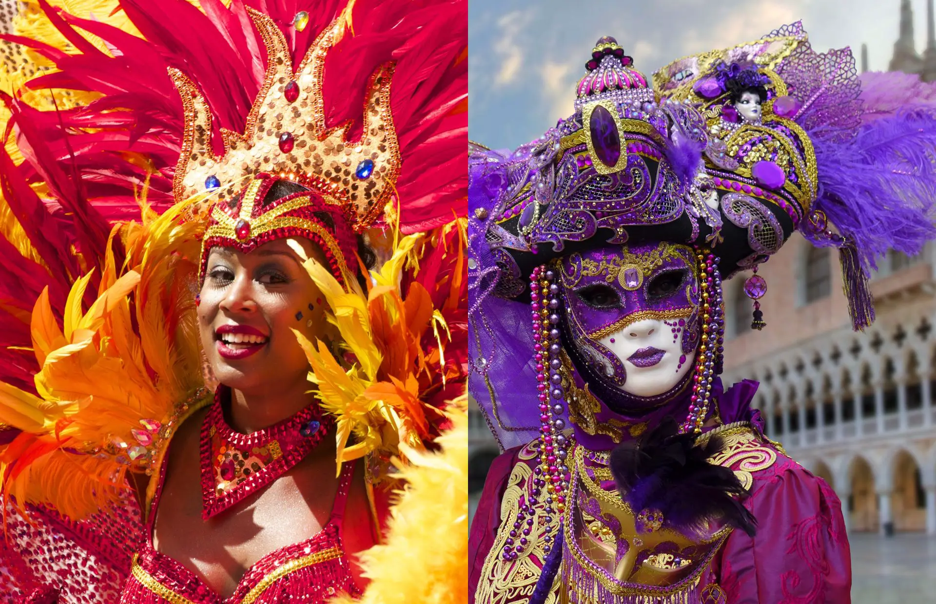 Carnivals from around the world - Venice and Rio de Janeiro