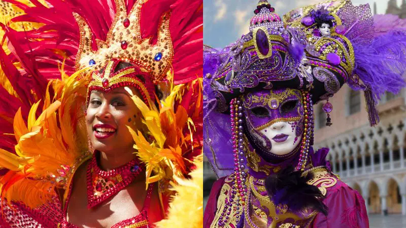 Carnivals from around the world - Venice and Rio de Janeiro