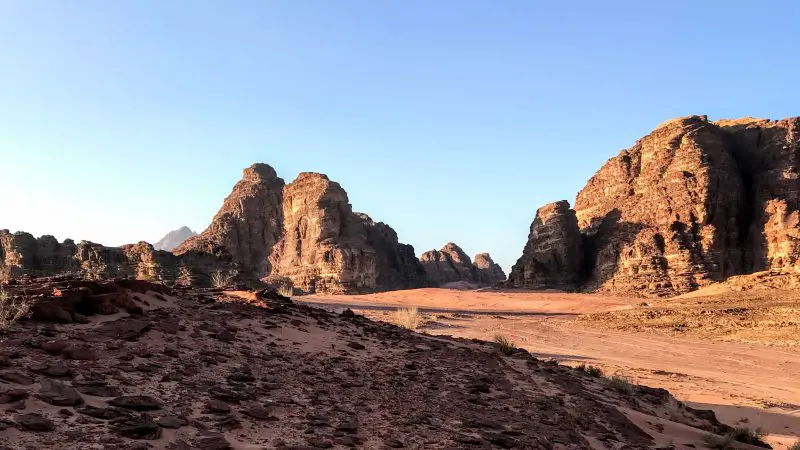 Landscape of the Wadi Rum desert in Jordan