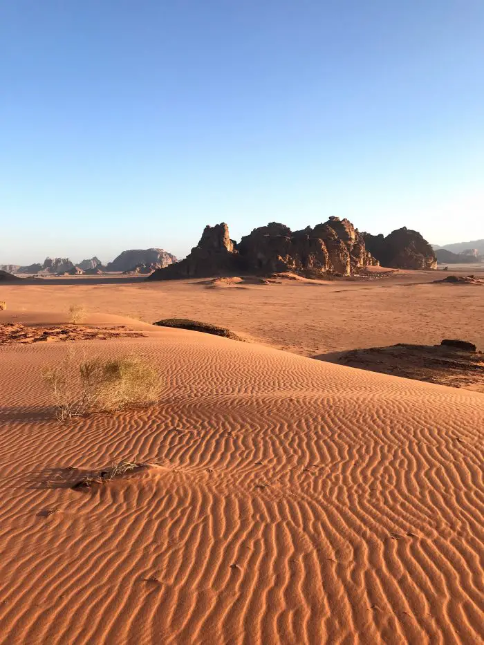 Sand dunes in Wadi Rum