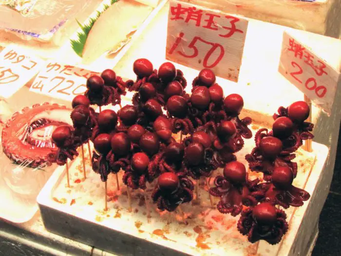 Tako Tamago stuffed octopus in Kuromon Market